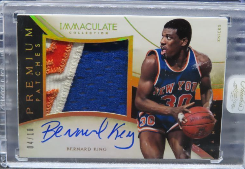 2013-14 Immaculate Bernard King Premium Gold Game Used GU Patch Auto 