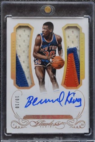 2014-15 Panini Flawless Greats Bernard King Dual Game worn Patches AUTO