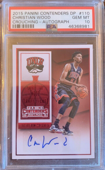 2015-16 Panini Contenders Draft Christian Wood Rookie Auto Red Foil