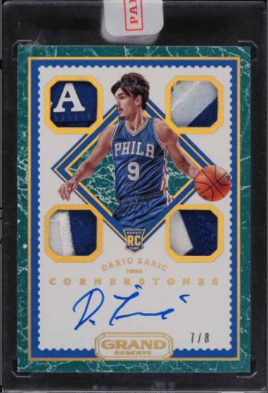 2016 Panini Cornerstones Grand Reserve Dario Saric Patch Auto