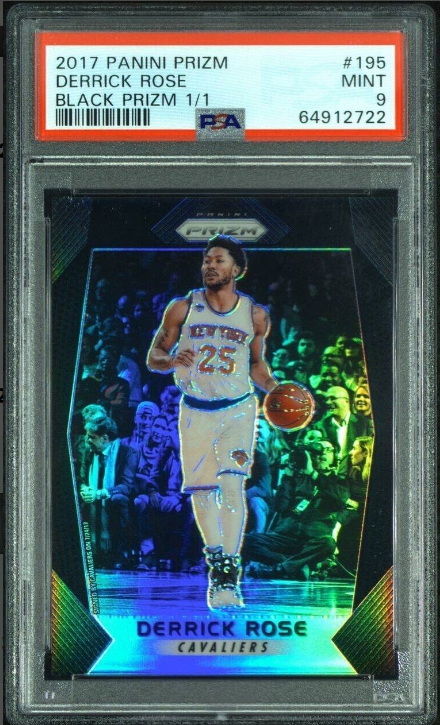 2017 Panini Prizm Derrick Rose Black Prizm 1/1 Rookie Card