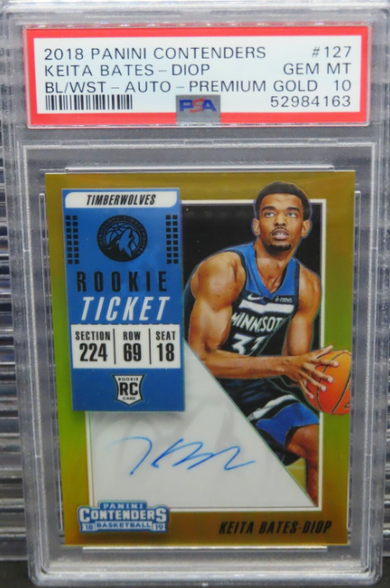 2018-19 Contenders Keita Bates-Diop Premium Gold Prizm RC Auto