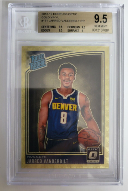 2018-19 Donruss Optic Jarred Vanderbilt Rc Rookie Gold Vinyl 1/1