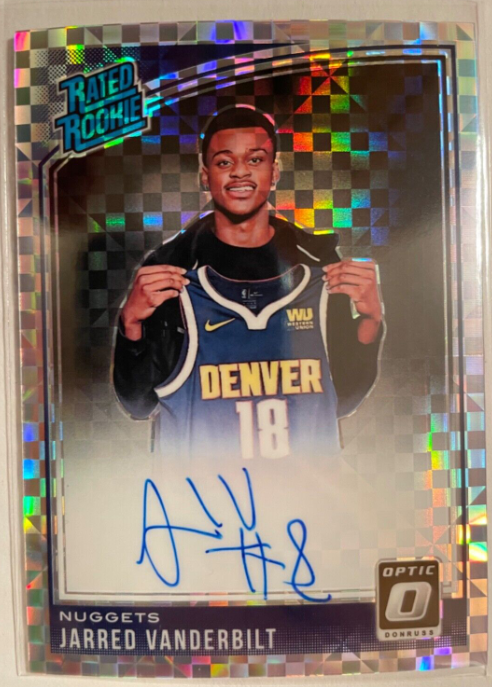 2018-19 Donruss Optic Jarred Vanderbilt Timberwolves Checkerboard 1/1 Auto