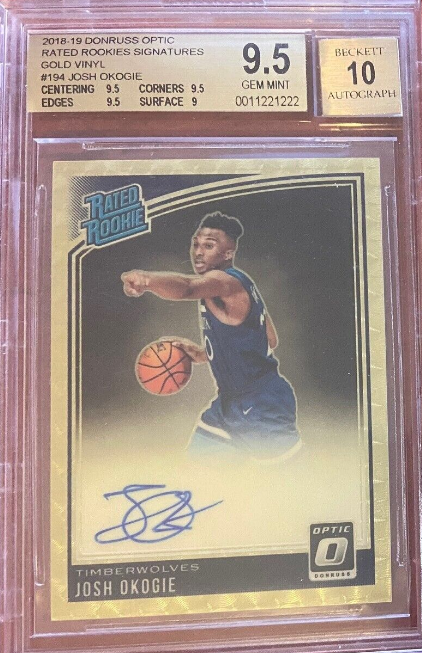 2018-19 Donruss Optic Rated Rookie Auto Gold Vinyl Josh Okogie 1/1