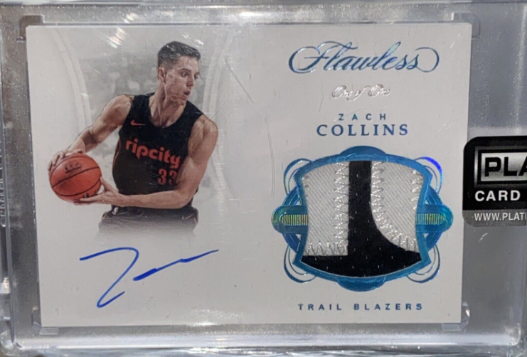 2018-19 Flawless Fp-Zc Zach Collins Platinum Rpa One of One Rc 1/1 Spurs