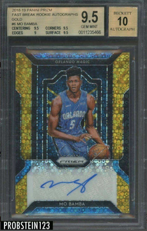 2018-19 Panini Gold Fast Break Prizm Mo Bamba RC Rookie Auto