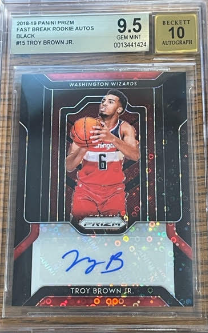 2018-19 Panini Prizm Fast Break Rookie Autos Black Troy Brown Jr 1/1