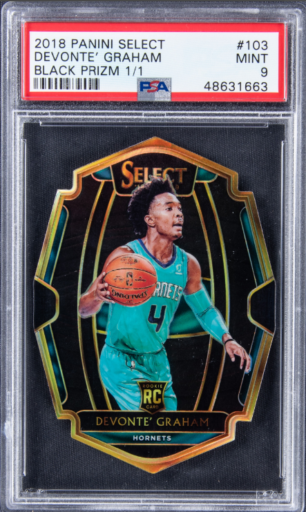 2018-19 Panini Select Black Prizm Devonte' Graham Rookie Card