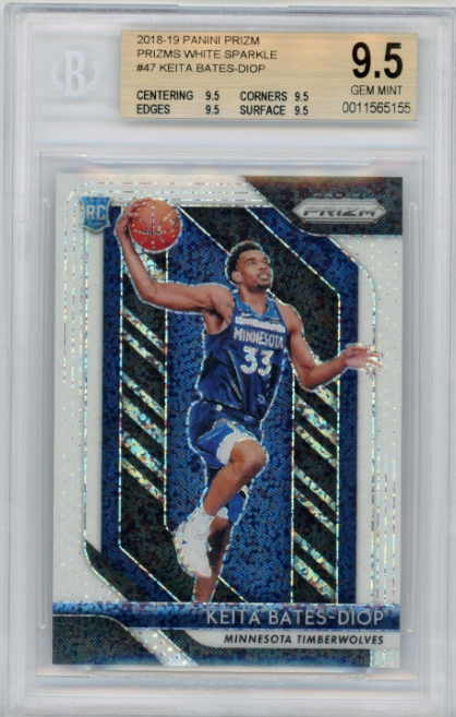 2018-19 Prizm White Sparkle Keita Bates Diop Rookie Card RC 