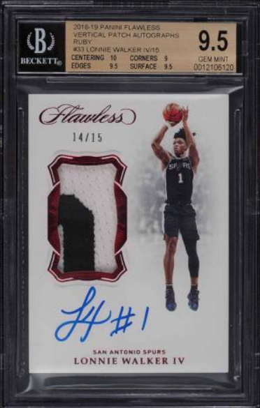 2018 Panini Flawless Ruby Lonnie Walker IV ROOKIE PATCH AUTO 