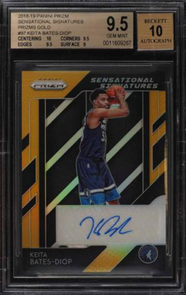 2018 Panini Prizm Sensational Gold Keita Bates-Diop Rc Auto