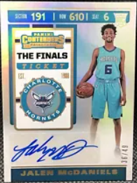 2019-20 Contenders Jalen Mcdaniels RC Ticket Auto