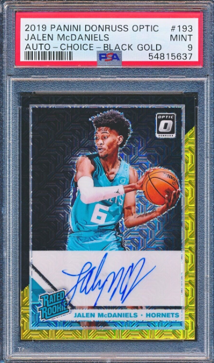 2019-20 Donruss Optic Jalen McDaniels Choice Black Gold Auto RC