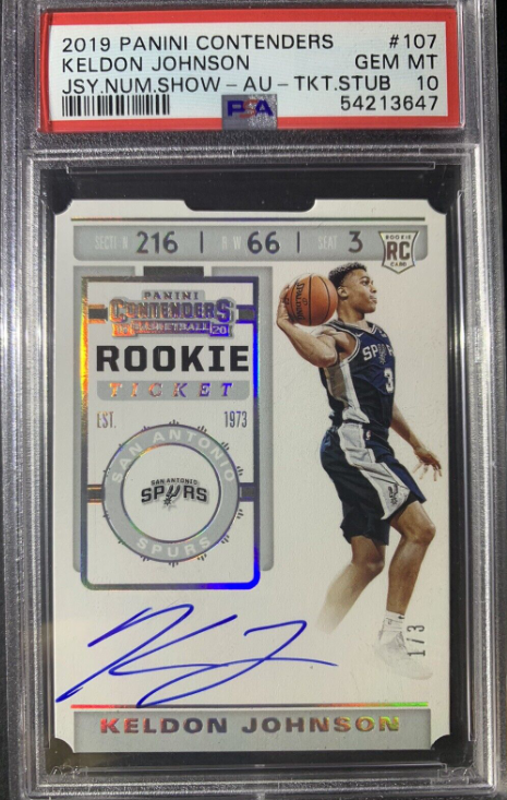 2019-20 Panini Contenders Rookie Ticket Keldon Johnson RC Auto