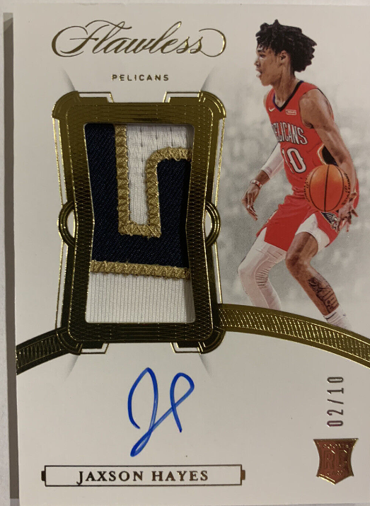 2019-20 Panini Flawless Basketball Jaxson Hayes Gold RPA Rookie Patch Auto