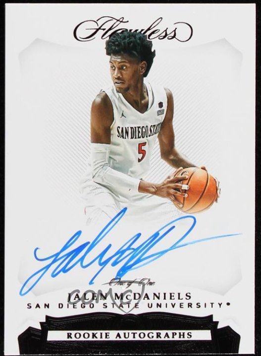 2019-20 Panini Flawless Collegiate Black 1/1 Jalen McDaniels Rookie Auto RC