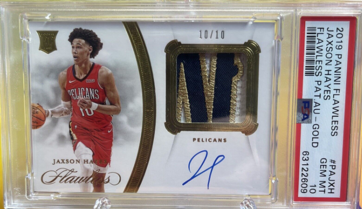 2019-20 Panini Flawless Gold Jaxson Hayes Rpa Rc 3-Color Patch Auto