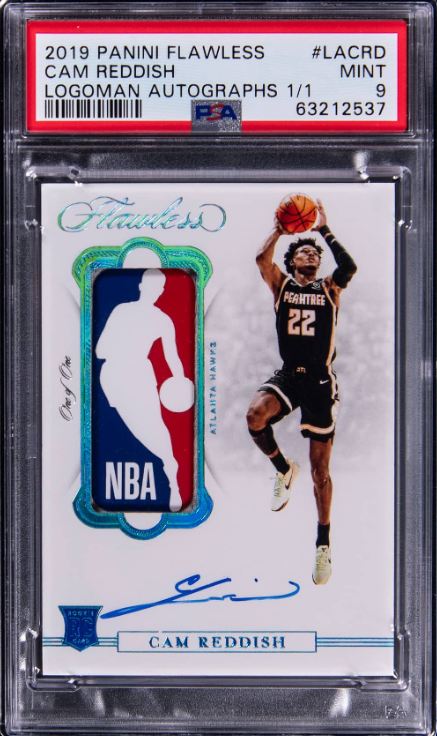 2019-20 Panini Flawless Logoman Autographs Cam Reddish Signed Patch Rookie Card