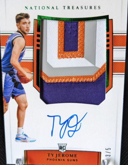 2019-20 Panini National Treasures Ty Jerome Rookie Patch Auto Emerald