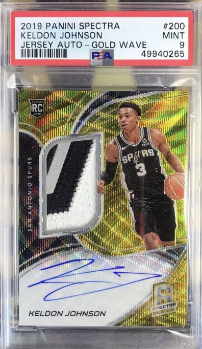 2019-20 Panini Spectra Keldon Johnson Spurs Rpa Auto Gold Wave