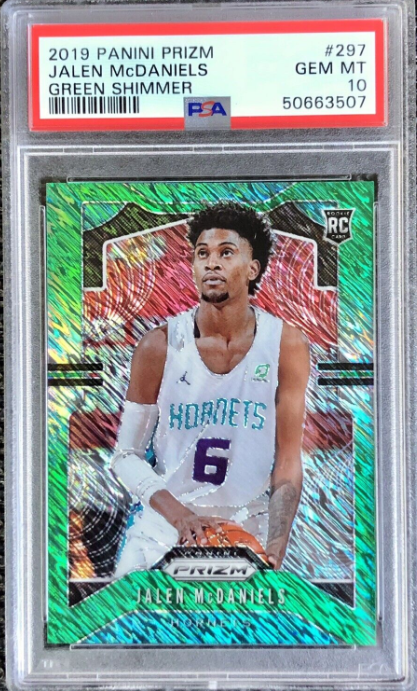 2019-20 Prizm Green Shimmer Jalen McDaniels Rookie Card