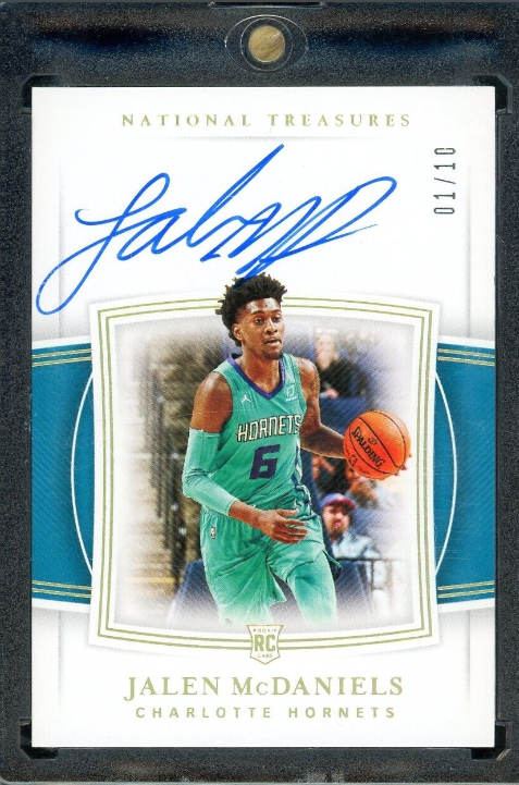 2019 National Treasures Jalen McDaniels RC Rookie on Card Auto 