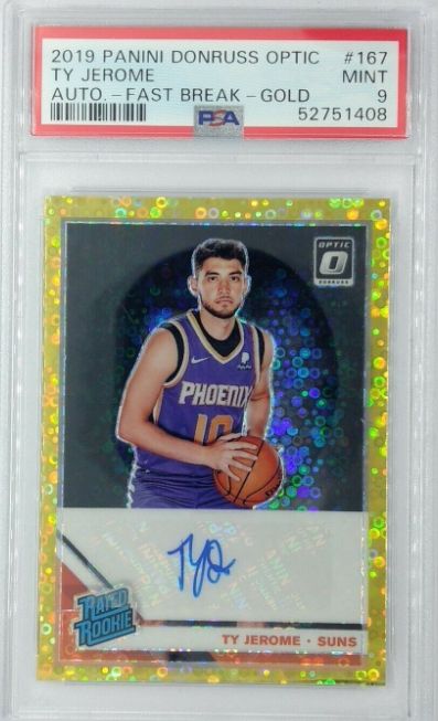 2019 Optic Rated Rookie Auto Fast Break Gold Ty Jerome RC