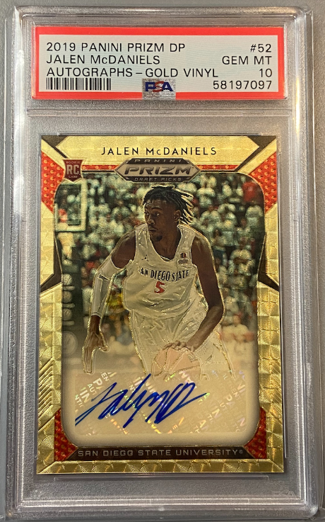 2019 Panini Prizm Dp Jalen McDaniels Gold Vinyl Rc Auto