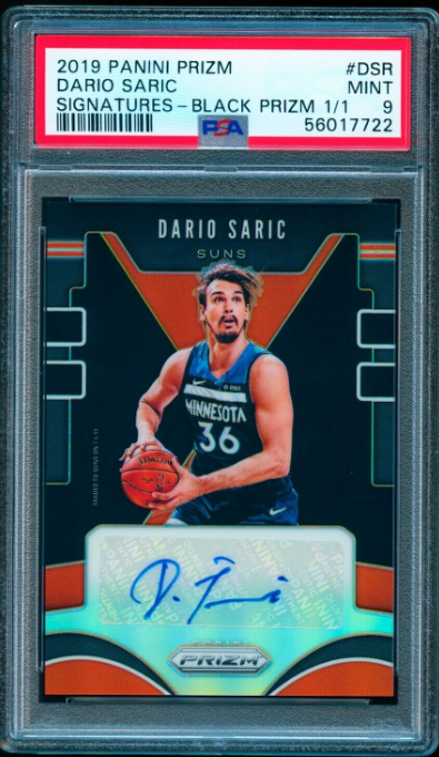 2019 Panini Prizm Signatures DSR Dario Saric Black Prizm 1/1  Rookie Card