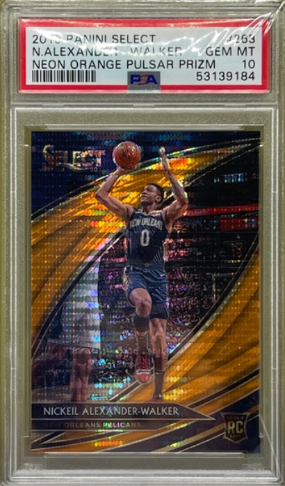 2019 Select Courtside Neon Orange Pulsar Nickeil Alexander Walker Rookie Card