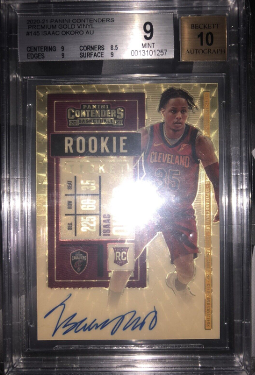 2020-2021 Contenders Isaac Okoro Rookie Ticket Premium Auto GOLD VINYL 1/1 OneOfOne