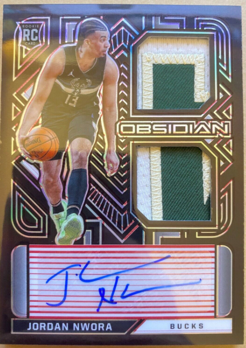 2020-2021 Obsidian Jordan Nwora Rookie Dual Patch Auto