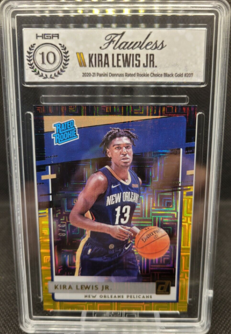 2020-21 Donruss Choice Black Gold Kira Lewis Jr Hga 10 Flawless Pristine