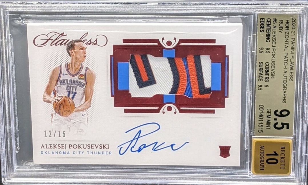 2020-21 Flawless Aleksej Pokusevski 4 Color Auto Logo Patch Rc