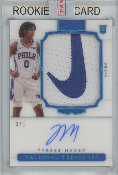 2020-21 National Treasures Fotl Tyrese Maxey Rookie Rc Jersey Patch Auto