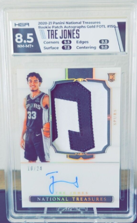 2020-21 National Treasures Gold Fotl Trpa Tre Jones Rc