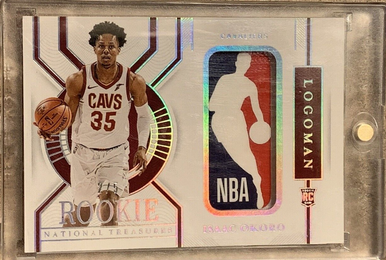 2020-21 National Treasures Isaac Okoro Rookie LOGOMAN RC