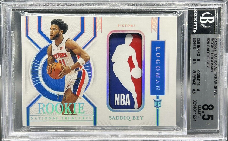 2020-21 National Treasures Saddiq Bey Rookie LOGOMAN