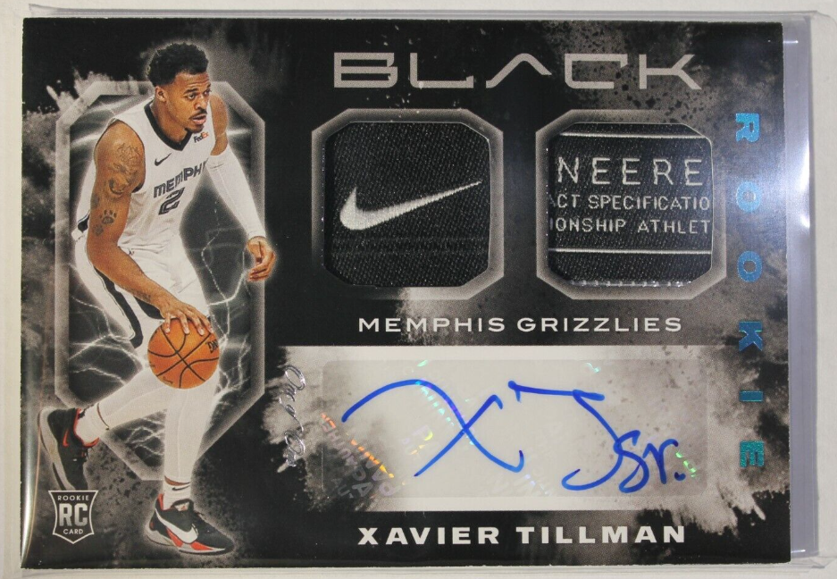 2020-21 Panini Black NBA Xavier Tillman 1 of 1 1/1 Nike Tag Auto