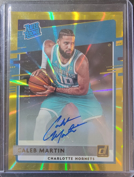 2020-21 Panini Donruss Basketball Caleb Martin Gold Laser RC Autograph