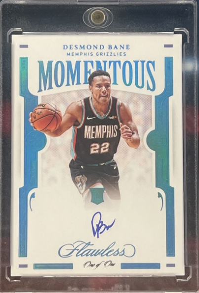 2020-21 Panini Flawless Desmond Bane Momentous Auto 1/1 Platinum Grizzlies RC