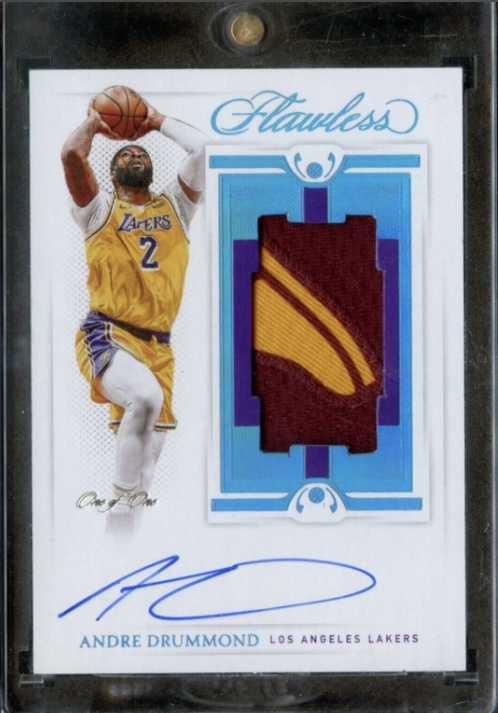 2020-21 Panini Flawless Lakers True 1/1 Andre Drummond Auto Patch