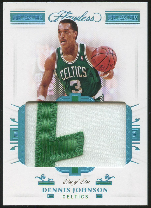 2020-21 Panini Flawless Platinum Dennis Johnson Jumbo Patch 1/1 Boston Celtics