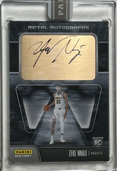 2020-21 Panini Instant NBA Metal Autographs Black 1/1 Zeke Nnaji Encased Auto