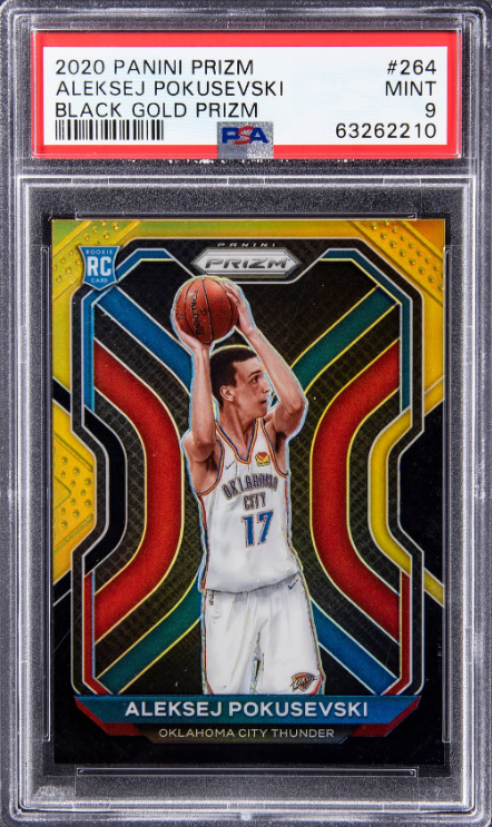 2020-21 Panini Prizm Black Gold Prizm Aleksej Pokusevski Rookie Card