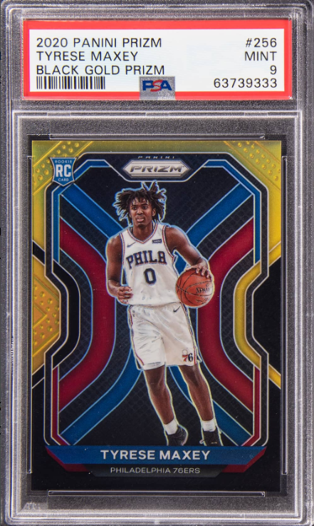 2020-21 Panini Prizm Black Gold Prizm Tyrese Maxey Rookie Card