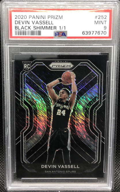 2020-21 Panini Prizm Devin Vassell Black Shimmer RC 1/1