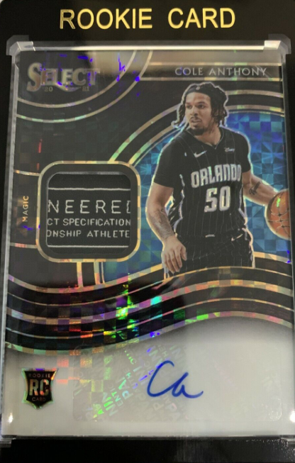 2020-21 Panini Select Cole Anthony 1/1 One Of One Rookie Patch Auto RPA Black