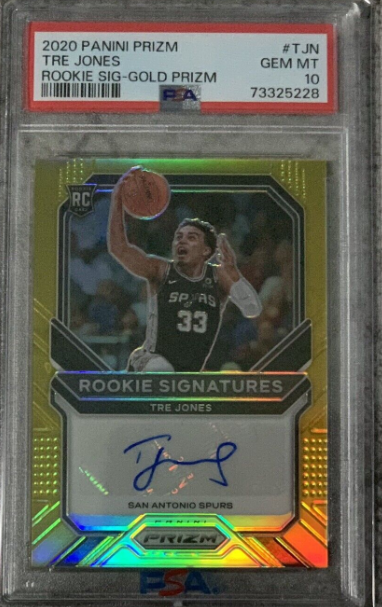 2020-21 Prizm Basketball Tre Jones Rookie Signatures Auto Gold Prizm